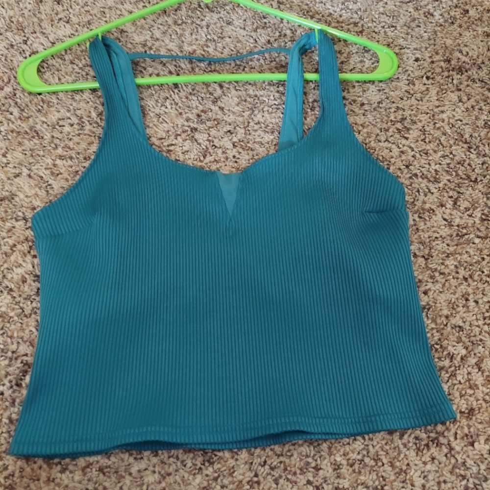 NWOT Free People Women's M Ribbed, shelf-bra, crop top
